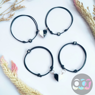 ( ISI 1 PASANG / 2 GELANG ) MAGNET COUPLE HITAM PUTIH LOVE BISA REQUEST INISIAL (CHAT)