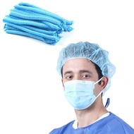 Disposable Non-woven Bouffant Caps - 21 inches Anti-Dust Protective Head Hair Cover Hat for Medical 