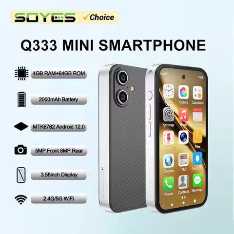 SOYES Q333 Mini Smartphone 4GB RAM 64GB ROM Android 12.0 MTK6762 8-core 2000mAh Face Unlock 4G LTE D