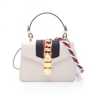 【二手】Gucci GUCCI Sylvie Sherry Line 2WAY 手袋 470270 象牙色皮革 Sylvie 兩用單肩包 女士二手 A