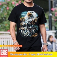 Men's T-shirt with 3d motor eagle print from Thailand - bigsize 5XL 6XL 7XL M3019S-5XL