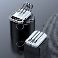Mini powerbank 50000mah powerbank built 4 cable and with LED display powerbank