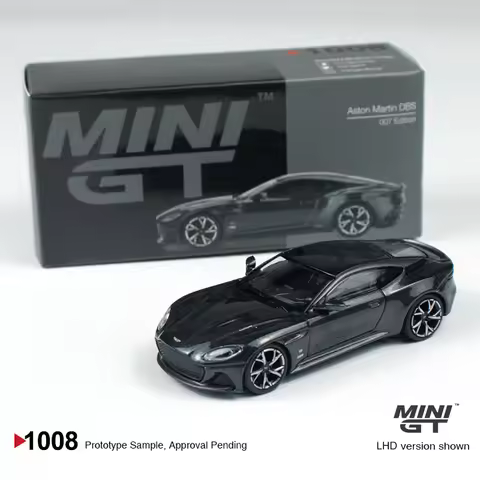 MINIGT 1:64 Aston Martin DBS 007 Edition Black alloy car Model 1008