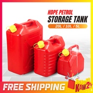 Petrol Storage Tank 5L/ 10L/ 20L Oil Tank Petrol Tank Motorcycle Car Jerry Can Petrol Tong Minyak Pe