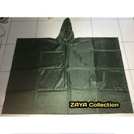 HIJAU PARASITE PONCHOO WITHOUT HANDS TNI green poncho raincoat TNI army green poncho raincoat/