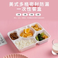 Disposable Lunch Box American Multi-Grid 2 Grid 3 Grid 5 Grid 6 Grid Sealed Leak-Proof Takeaway Pack
