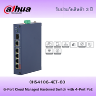 Dahua 6-Port Cloud Managed Hardened Switch with 4-Port PoE รุ่น CHS4106-4ET-60