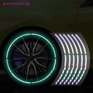 GREATSHORE Reflective Warning Car Wheel Sticker Luminous Car Decoration Waterproof For Truck Vehicles Automobile Motorcycle Bicycle Decor SG