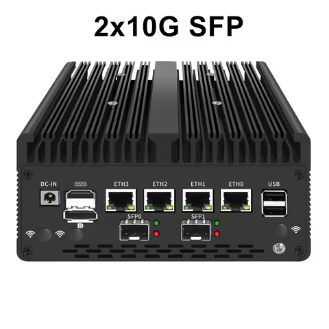 Topton Solid Firewall Computer Intel i7 13620H i5 12450H 8505 4*2.5G Nics 2*10G or 4*1G SFP 2*DDR5 N