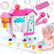 ROHSCE Bath Bubbles for Kids, Foam Pretend Ice Cream Toy Bath Bubble Maker Bath Time Bubble Machine，No Hole Bath Toys Set for Toddlers，Bubble Maker for Bathtub Gift for Boy Girl
