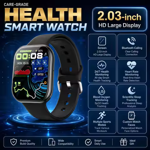 Smart Watch 9.3mm Ultra-wave Body 2.03 HD Display Information Reminder Fashionable and Versatile Blu
