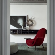 poliform意式極簡風單人沙發椅紅色布藝簡約躺椅設計師創意休閑椅