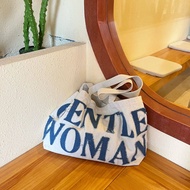 GentleWoman primily denim monogram casual large cotton canvas tote bag