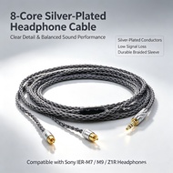 8 Core Silver Plated 3.5mm 2.5mm 4.4mm  HeadphonesUpgrade Cable For Sony IER-M7 M9 Z1R  Earphone