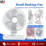 Wireless Auto Rotatable Table Fan Rechargeable Desk Mini Fan Laptop Cooler Cooling Portable USB Fan For Office Home Dorm