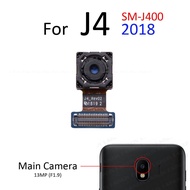 กล้องเซลฟี่หลักด้านหลังด้านหลังด้านหน้าสำหรับ Samsung Galaxy J2 Pro J4 J6บวก J8 2018สายเคเบิลงอได้ชิ้นส่วนซ่อมแซม