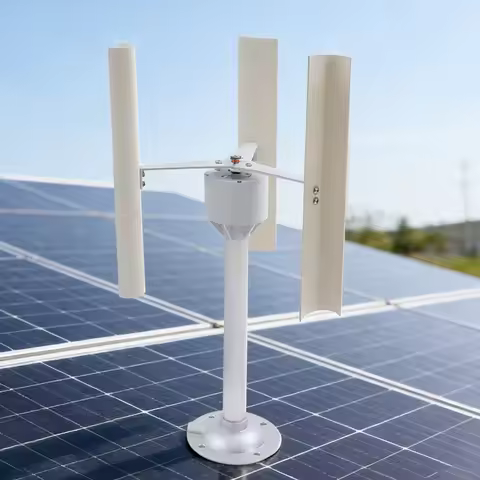 Vertical Axis Wind Turbine Model, 3-Blade Wind Turbine Generator with 3-Phase Permanent Magnet Motor