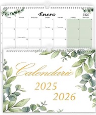 Wall Calendar UK 2025 2026 Month to View - Jan 25 to June 26 (18 months) - Family Calendar for Easy 