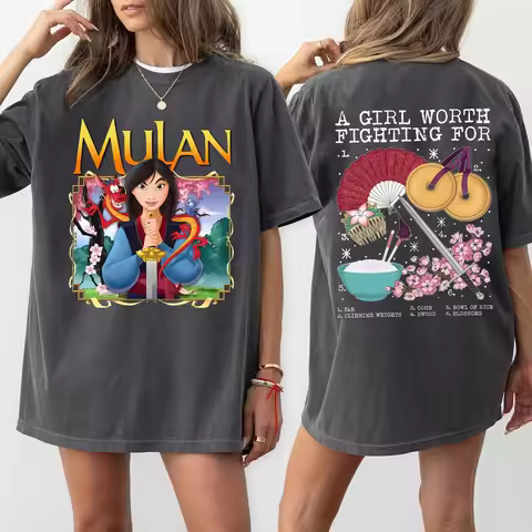 Disney Mulan T-shirt for Both Men and Women, Mulan Princess Family Vacation Shirt, Parent-child Outf