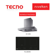 (HOOD + HOB) Tecno KD3288 / KD 3288 High Suction Chimney Cooker Hood + Tecno TG 283HB / TG283HB Induction-Ceramic Hybrid Hob