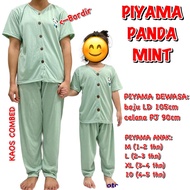 HIJAU 3S YEYA - SLEEPWEAR CAN BE COUPLE/COUPLE MOTHER CHILD MOM KIDS PAJAMAS T-SHIRT BUTTONS MINT GR