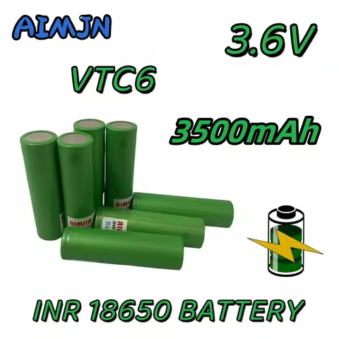 3.7V 3500mAh 18650 VTC6 Li-ion Battery 20A Discharge 18650VTC6 for Flashlight batteries+Charger