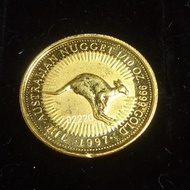 1997澳洲袋鼠純金金幣1/10盎司，黃金，純金，金幣1/10，限量金幣，金~1997澳洲袋鼠純金金幣1/10oz