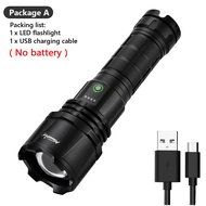Alonefire X34 LED ไฟฉาย XHP90ตั้งแคมป์ไฟ USB ชาร์จไฟฉายซูมกันน้ำแสง26650มือถือแสง