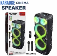 ZQS-8238 Wireless Speaker Portable Rechargeable Bluetooth RGB Lights Outdoor Party Speaker 2 Free Wi