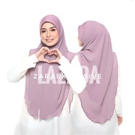 [Sulam Penuh] Bidang 55 Khimar Sulam Chiffon Awning Scuba / Tudung Sarung Chiffon Awning Scuba Umrah