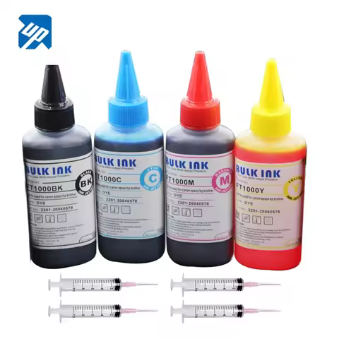 4 x 100ML Universal Dye Ink Bottle For hp301 302 305 Ink Cartridge for hp Envy 4500 Deskjet 2630 254