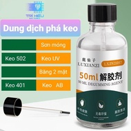 Specialized 502 glue removal solution to remove 502 UV glue