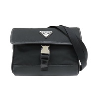 黑色Re-Nylon Saffiano牛皮 肩背包 手機袋 2ZH108【PRADA 普拉達】 2ZH108