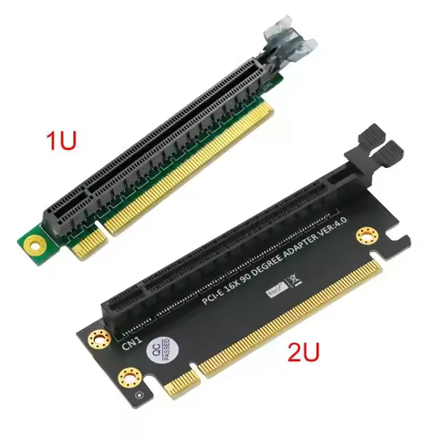 1x PCIe 90 Degree Right Angle 180 Degree Flat Insertion PCI-e PCI Express 16X Extender Riser Adapter