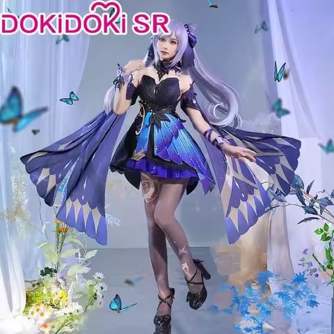 IN STOCK Keqing Cosplay Game Genshin Impact DokiDoki-SR Opulent Splendor Keqing Outfit Costume Ke Qi