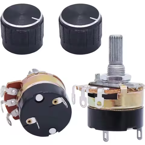 2Sets WH138 B5K B10K B20K B50K B100K B250K B500K Ohm Single Linear Taper Dimmer Potentiometer with S
