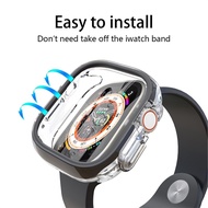 Half pack transparent case suitable for iWatch Ultra 2 49mm protective case 9th generation 8 7 44 45mm watch case