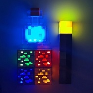 Minecraft toys, Minecraft light blocks, hand torches, glowing lights