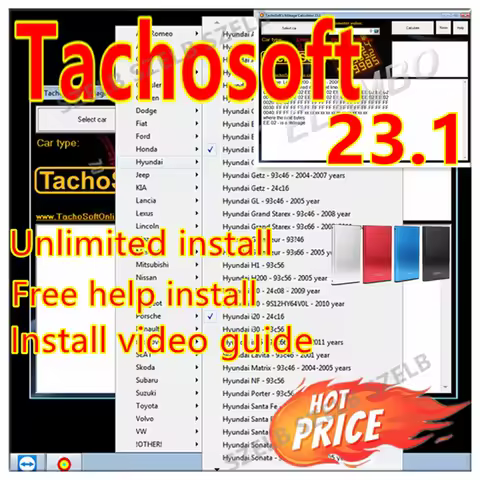 2025 hot sell, TachoSoft Mileage Calculator 23.1+ unlimited installl+ install video TachoSoft V23.1 