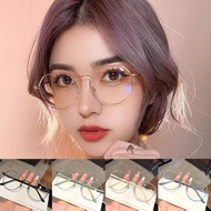 Fashion Glasses For Women With Big Face And Thin Face Korean Style Metal Large Frame O1f0