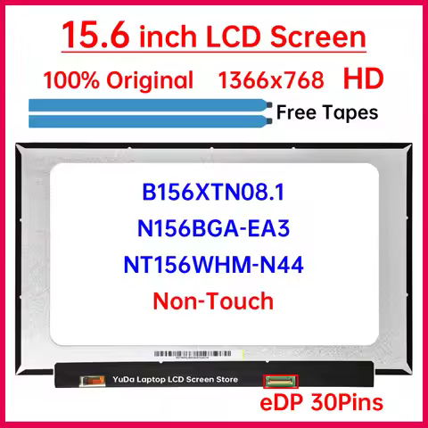 15.6" Laptop LCD Screen N156BGA-EA3 NT156WHM-N44 B156XTN08.1 For Lenovo IdeaPad 3 15ADA05 Display Ma