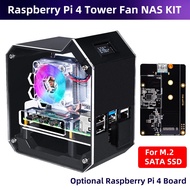 52Pi Raspberry Pi 4 Model B ABS Mini Tower NAS Kit with Ice Tower 0.96 Screen Dispaly for Raspberry 