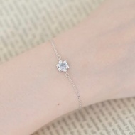 藍托帕石925純銀波堤小花手鍊