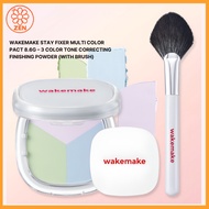 WAKEMAKE STAY FIXER MULTI COLOR PACT 8.6G – 3 COLOR TONE CORRECTING FINISHING POWDER (WITH BRUSH)