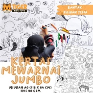 Kertas Mewarnai Jumbo / Giant Coloring Sheet / Kertas Poster Sketsa Gambar Ukuran Besar Raksasa