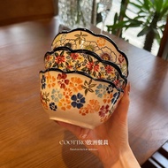 Fall in Love with Texture Life~17cm Rice Bowl Exported to Europe Ceramic Bowl Retro Rice Bowl Soup B