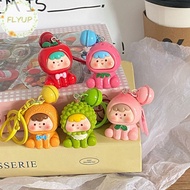 FLYUP 1/5Pcs Fruits Keychain Cartoon Blizzard Fruit Resin Keychain For Boys Girls Backpack Pendants 