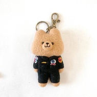 林檎小熊穿霹靂小組制服 警察 羊毛氈鑰匙圈