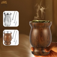 8oz Yerba Mate Cup Stainless Steel Mate Tea Cup Set with Straw Brush Straw Spoon Flat Straw and Lid 
