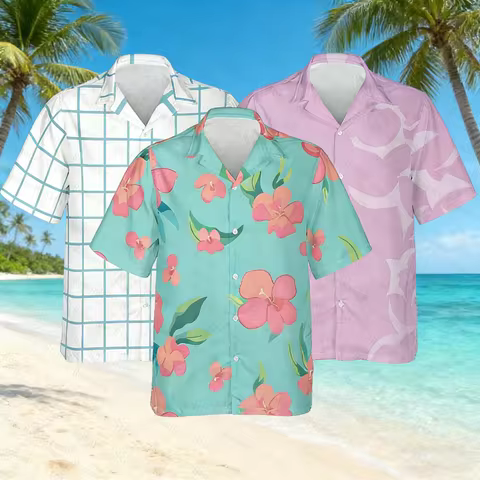 2026 Hawaiian Shirt Hunter Inspired Hawaiian Youth Shirt Abby Kids Cosplay Shirt Jinu Costume Shirt 